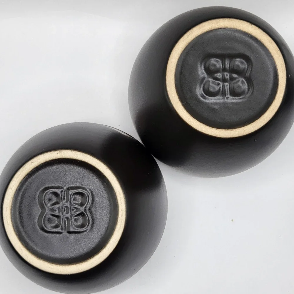 Baileys Irish Cream Yours Mine Ceramic Cups Set Black‎ Gold Espresso